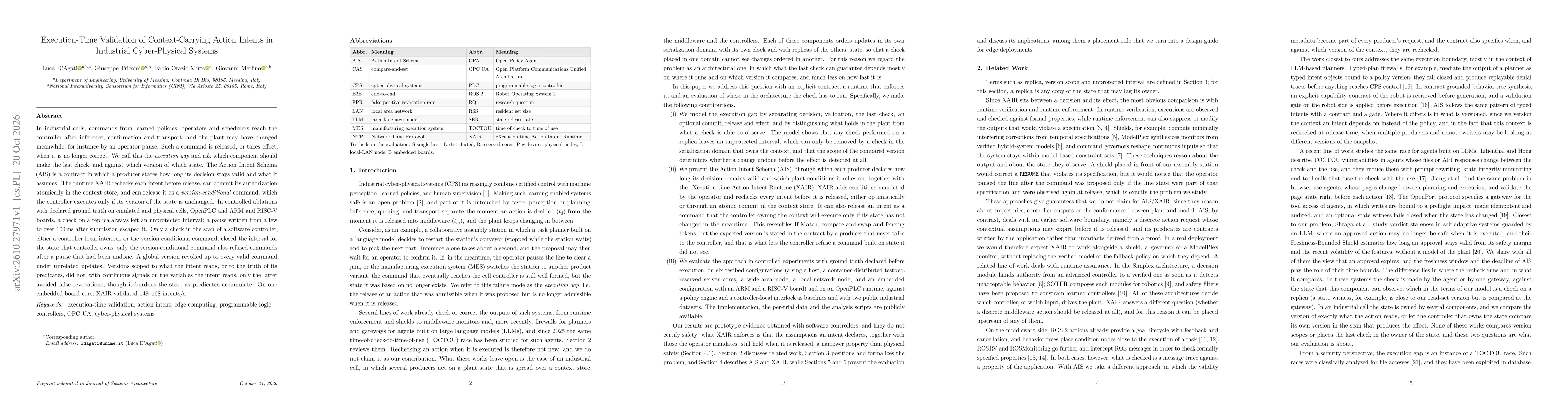 Thumbnail for Execution-Time Validation of Context-Carrying Action Intents in Industrial Cyber-Physical Systems