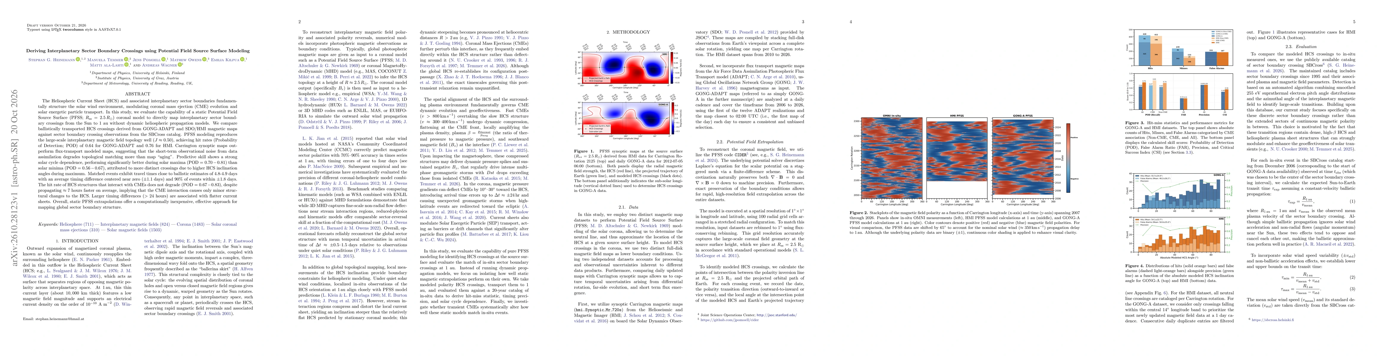 Thumbnail for Deriving Interplanetary Sector Boundary Crossings using Potential Field Source Surface Modeling