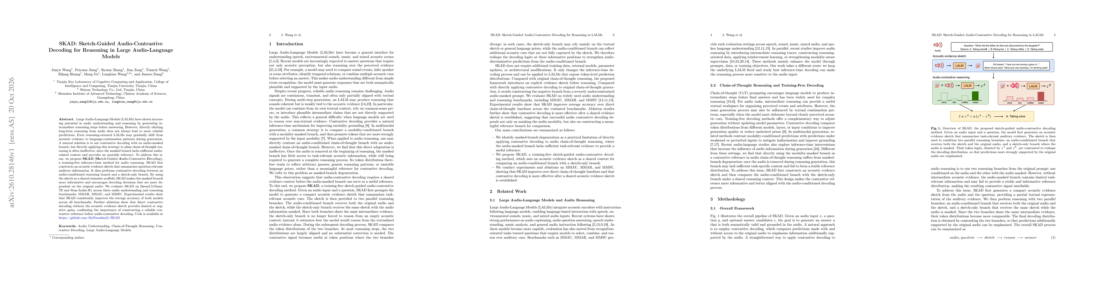 Thumbnail for SKAD: Sketch-Guided Audio-Contrastive Decoding for Reasoning in Large Audio-Language Models