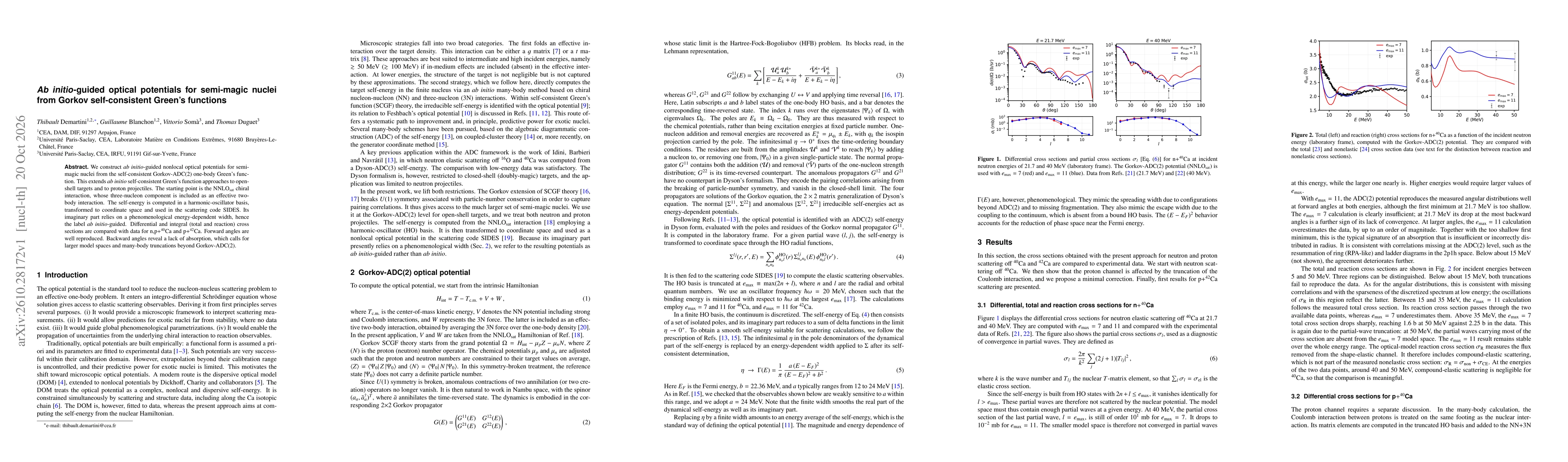 Thumbnail for Ab initio-guided optical potentials for semi-magic nuclei from Gorkov self-consistent Green's functions