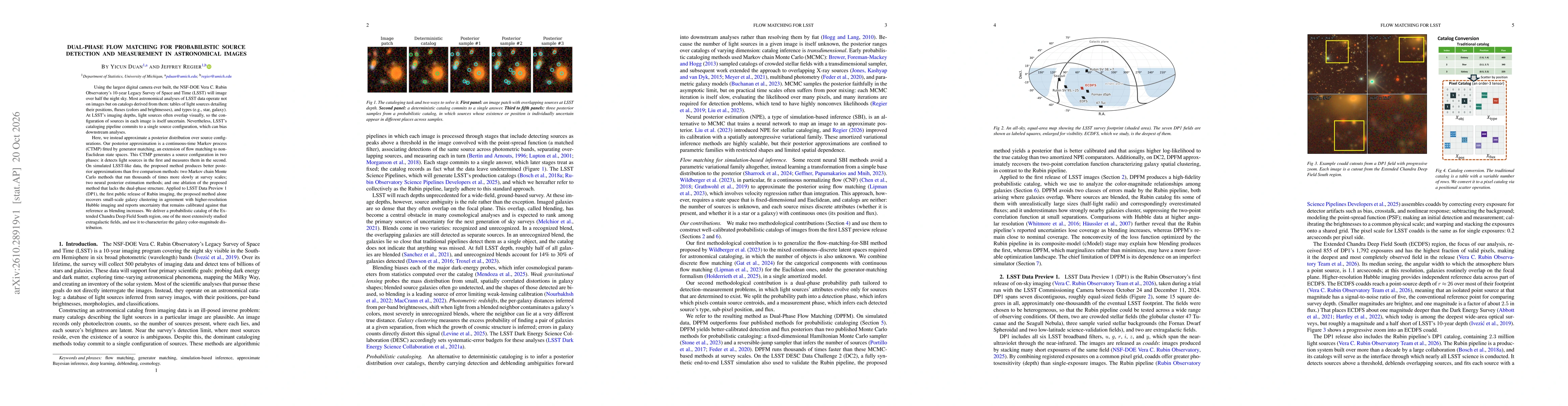 Thumbnail for Dual-Phase Flow Matching for Probabilistic Source Detection and Measurement in Astronomical Images