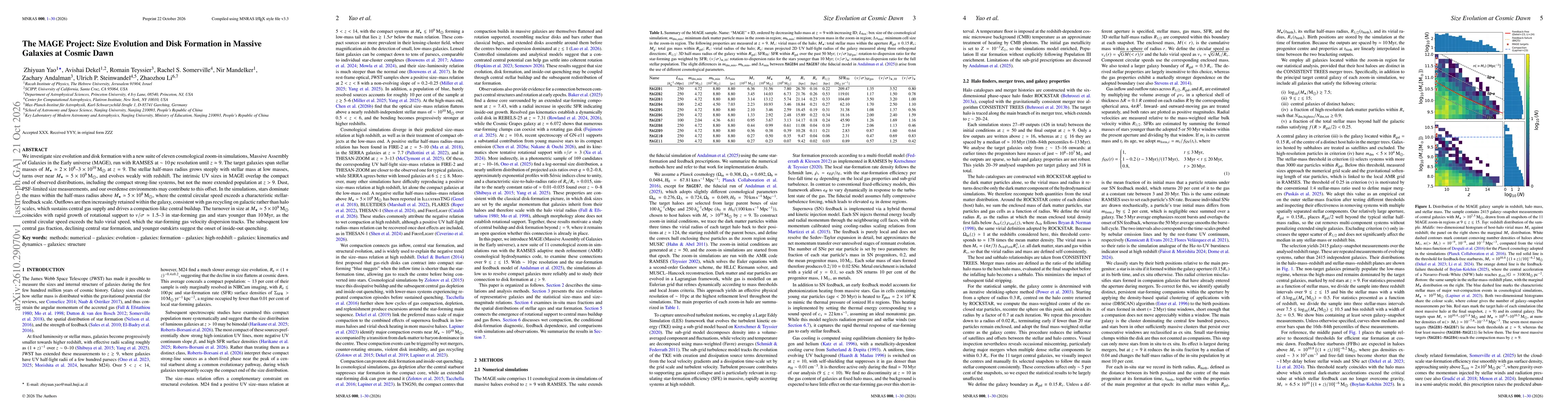 Thumbnail for The MAGE Project: Size Evolution and Disk Formation in Massive Galaxies at Cosmic Dawn