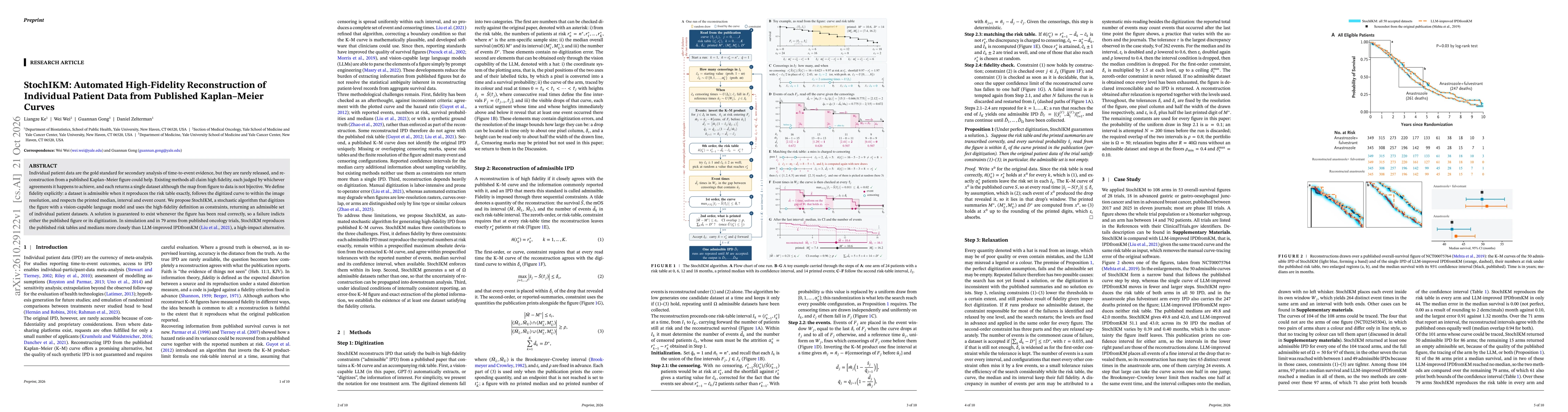 Thumbnail for StochIKM: Automated High-Fidelity Reconstruction of Individual Patient Data from Published Kaplan-Meier Curves