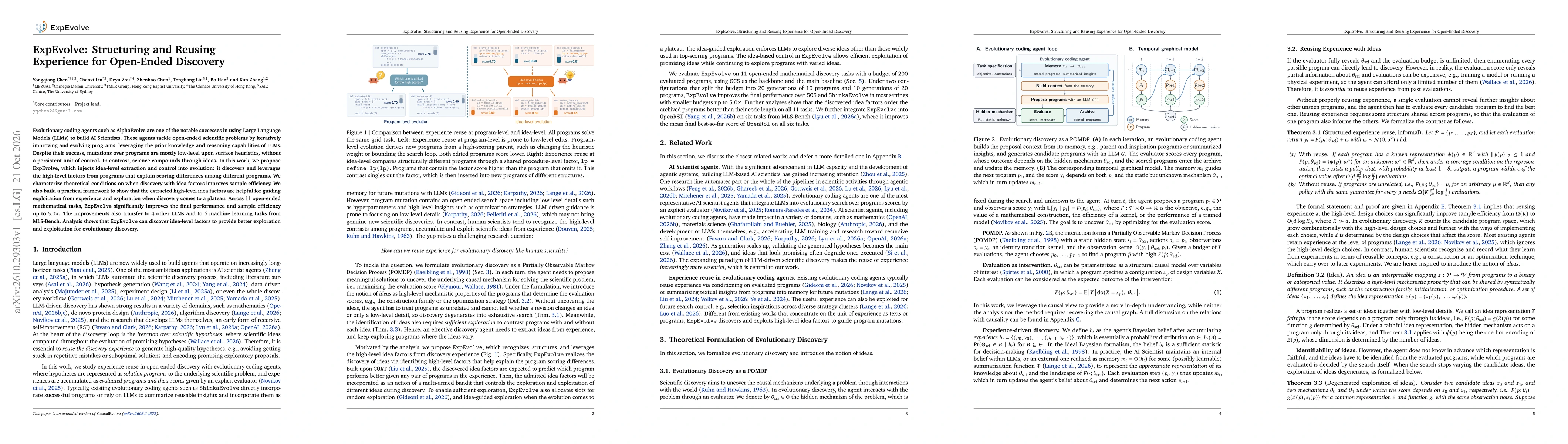 Thumbnail for ExpEvolve: Structuring and Reusing Experience for Open-Ended Discovery