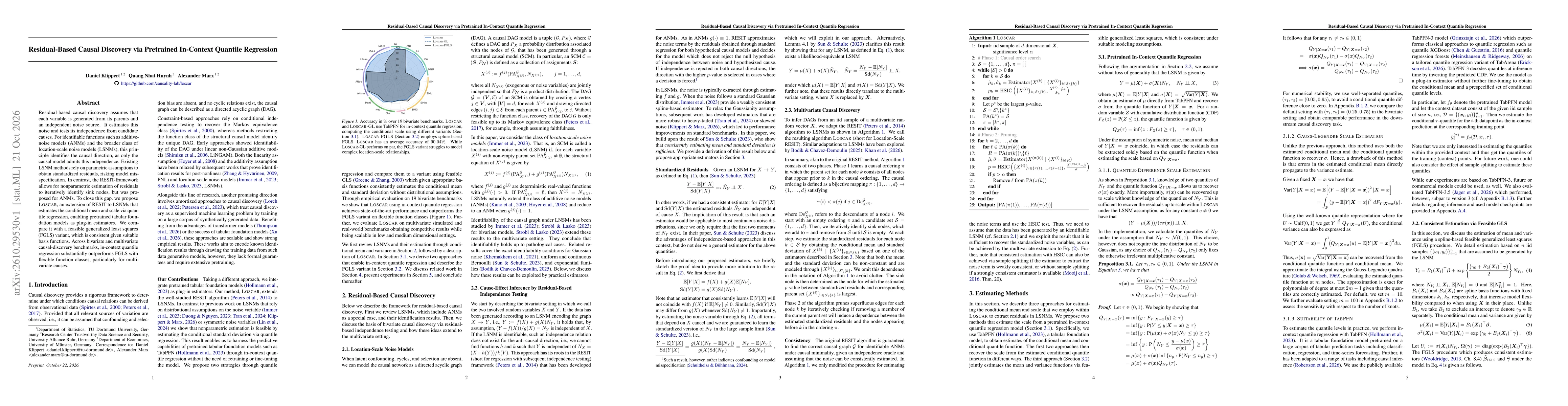 Thumbnail for Residual-Based Causal Discovery via Pretrained In-Context Quantile Regression