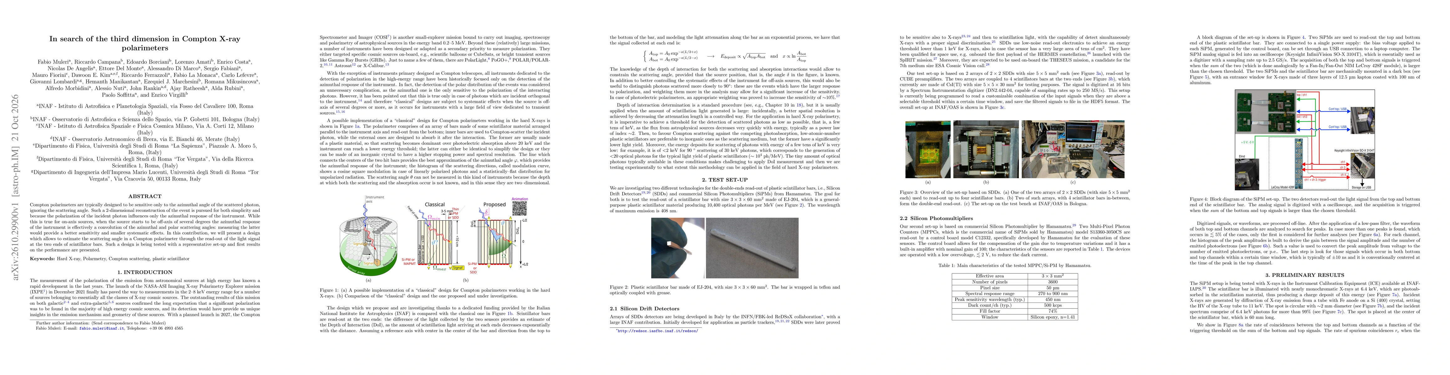 Thumbnail for In search of the third dimension in Compton X-ray polarimeters
