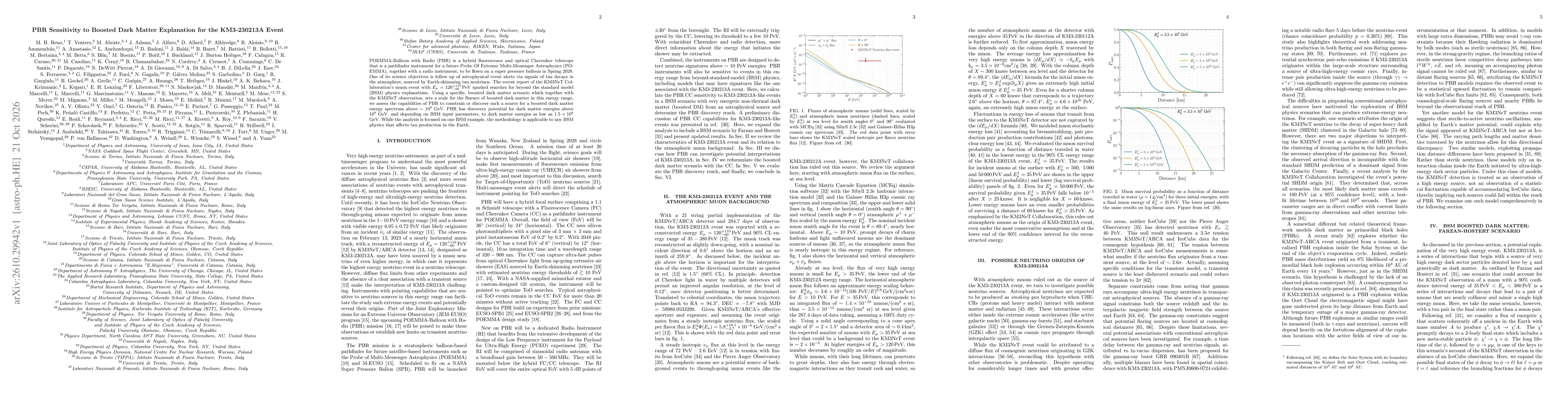 Thumbnail for PBR sensitivity to boosted dark matter explanation for the KM3-230213A event