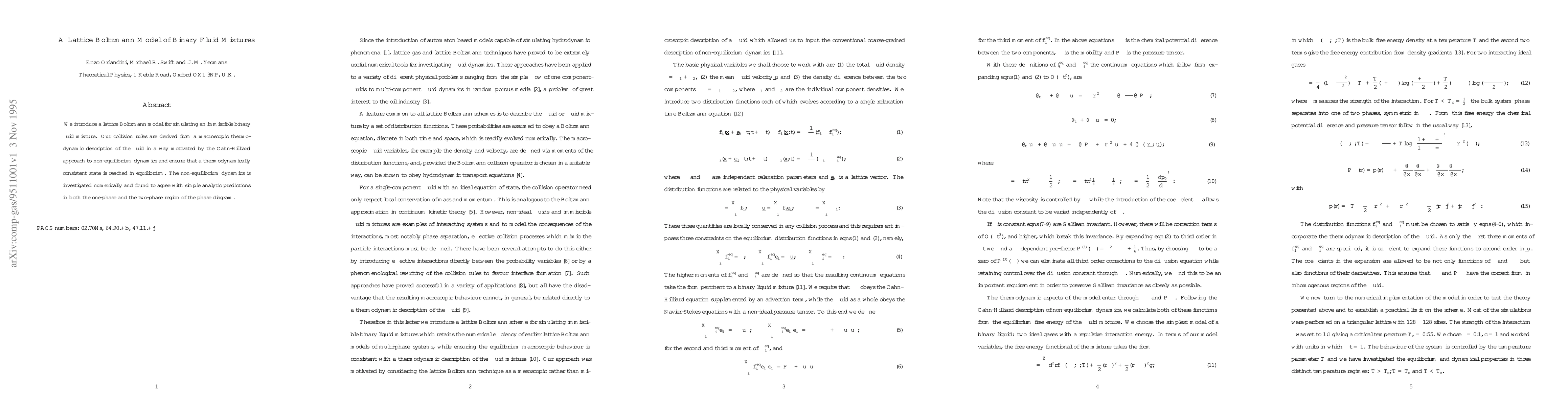 Thumbnail for A Lattice Boltzmann Model of Binary Fluid Mixture