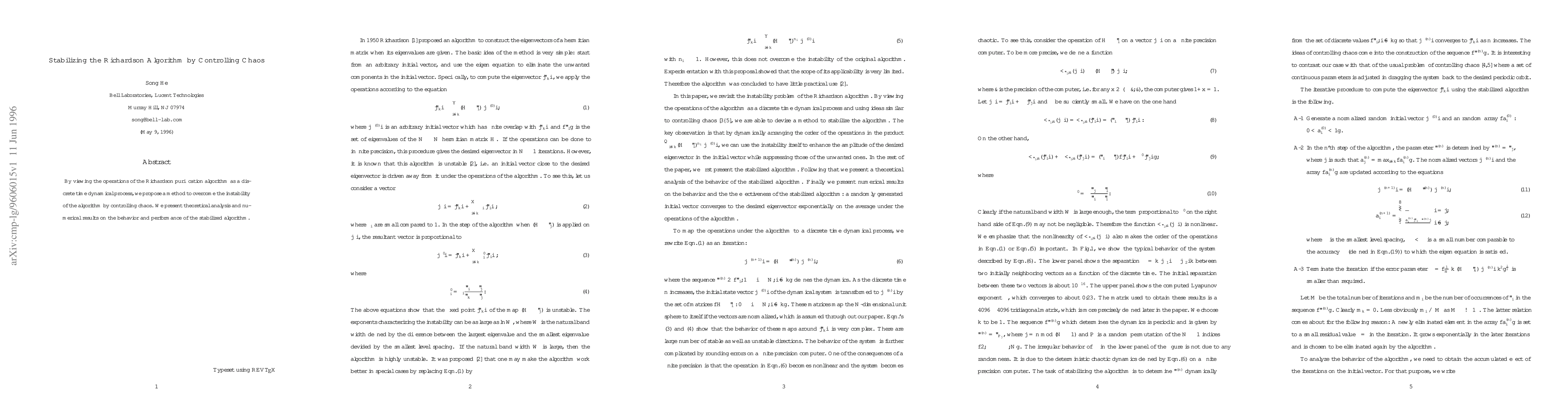 Thumbnail for Stabilizing the Richardson Algorithm by Controlling Chaos