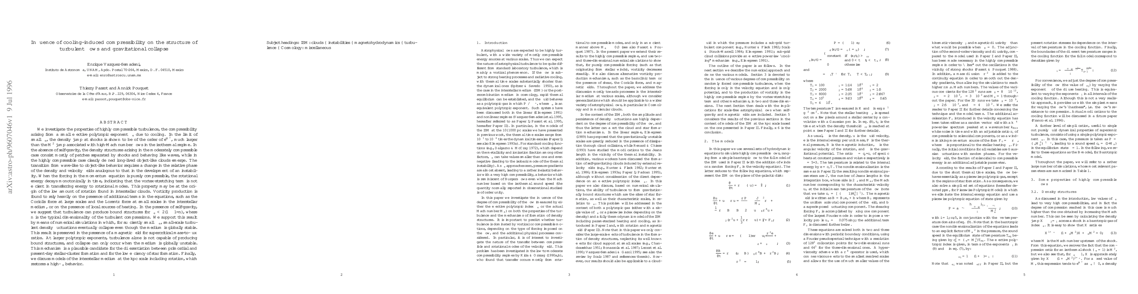 Thumbnail for Influence of Cooling-Induced Compressibility on the Structure of
  Turbulent Flows and Gravitational Collapse
