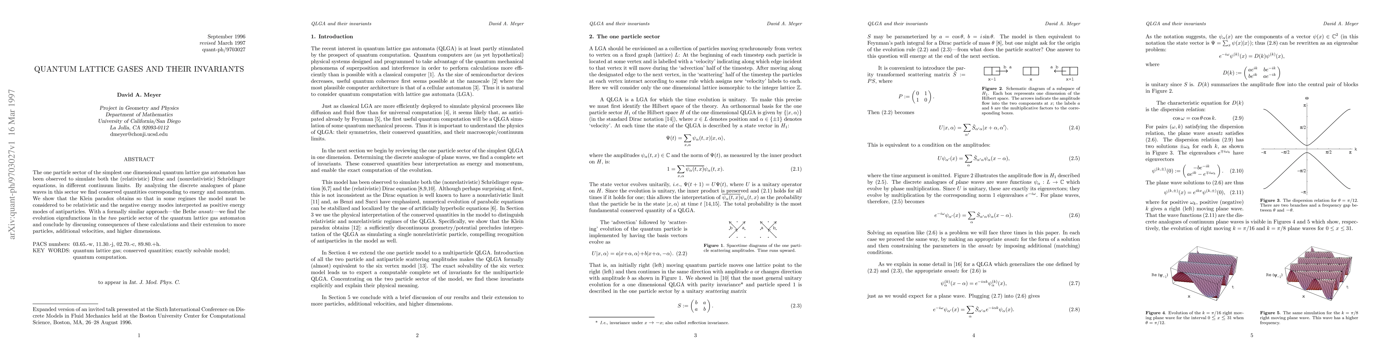 Thumbnail for Quantum lattice gases and their invariants