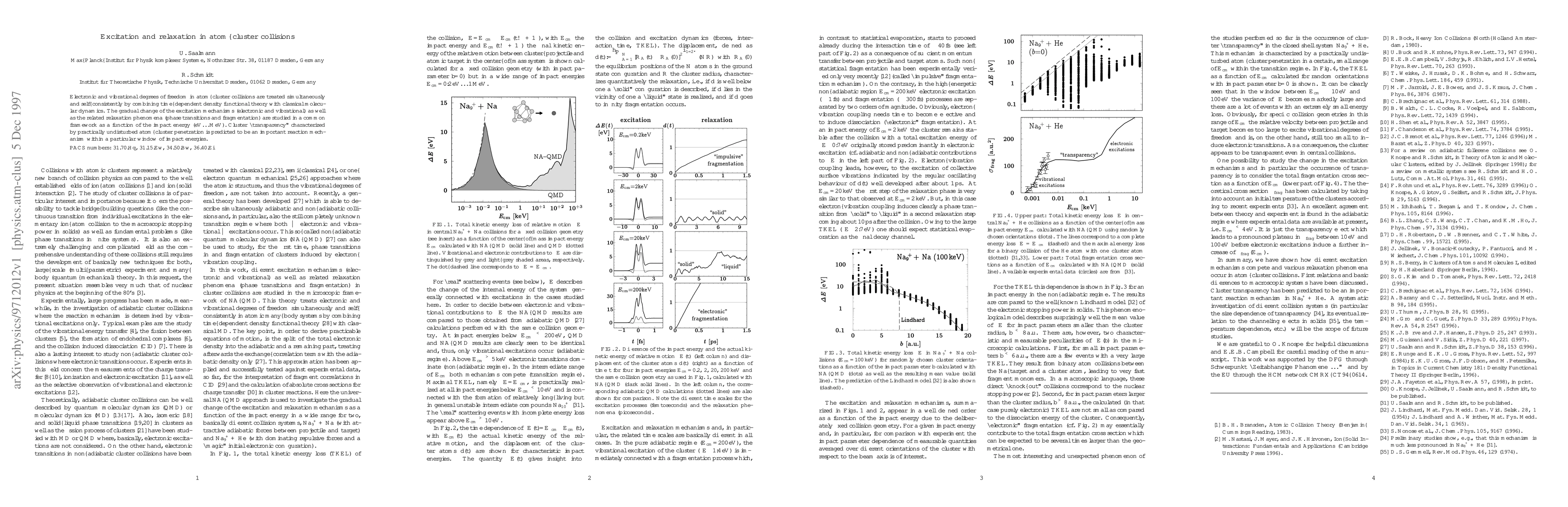 Thumbnail for Excitation and relaxation in atom-cluster collisions