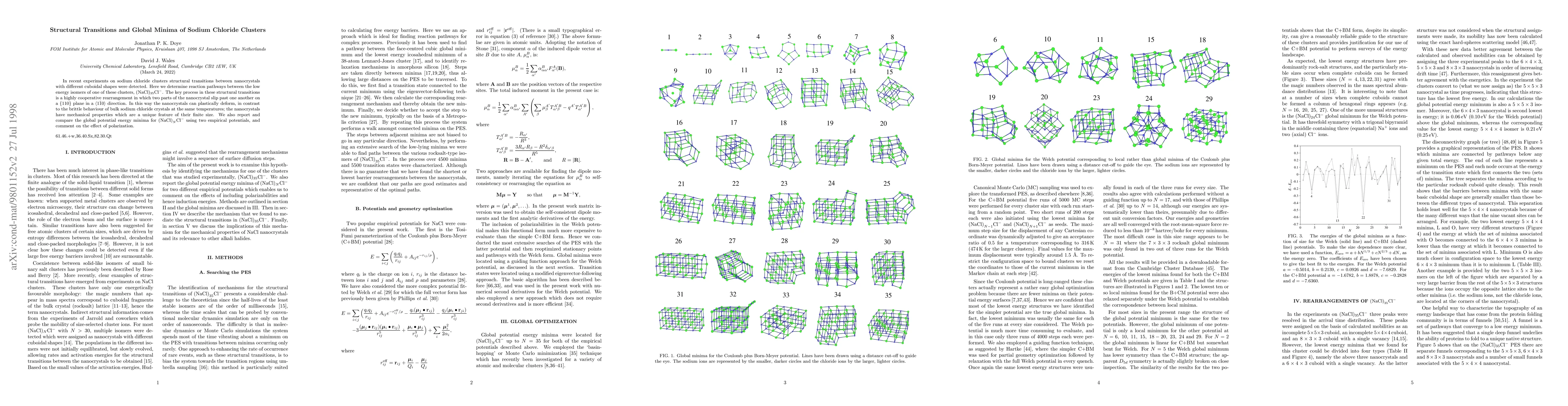 Thumbnail for Structural Transitions and Global Minima of Sodium Chloride Clusters