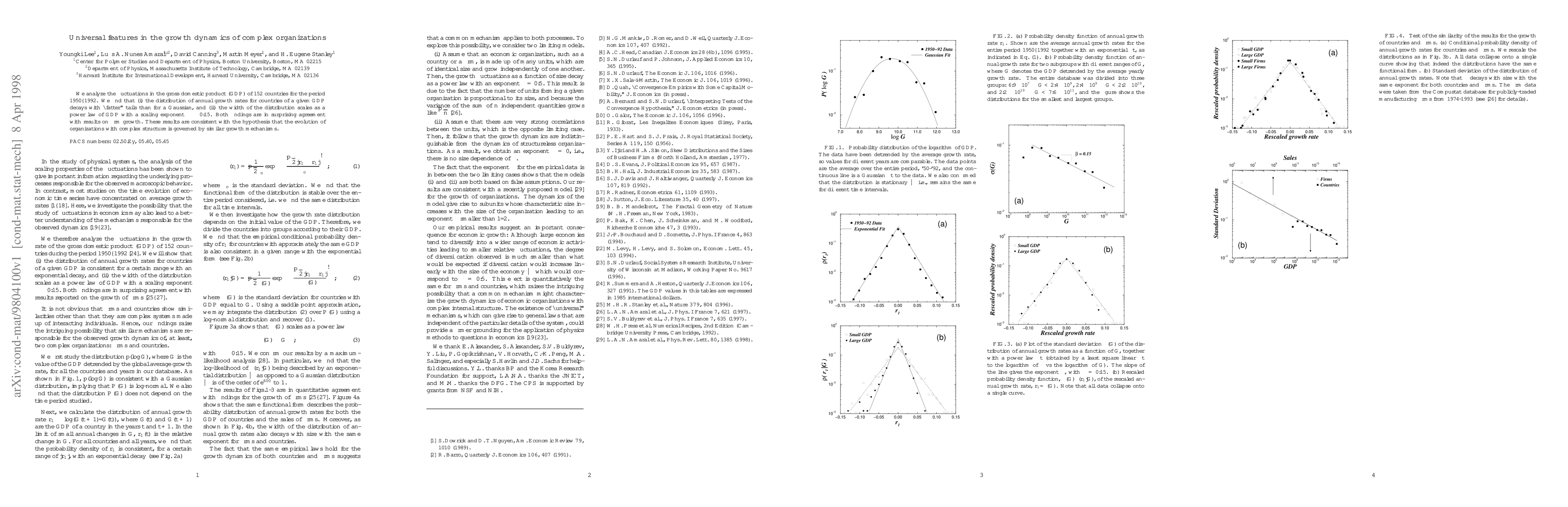 Thumbnail for Universal features in the growth dynamics of complex organizations