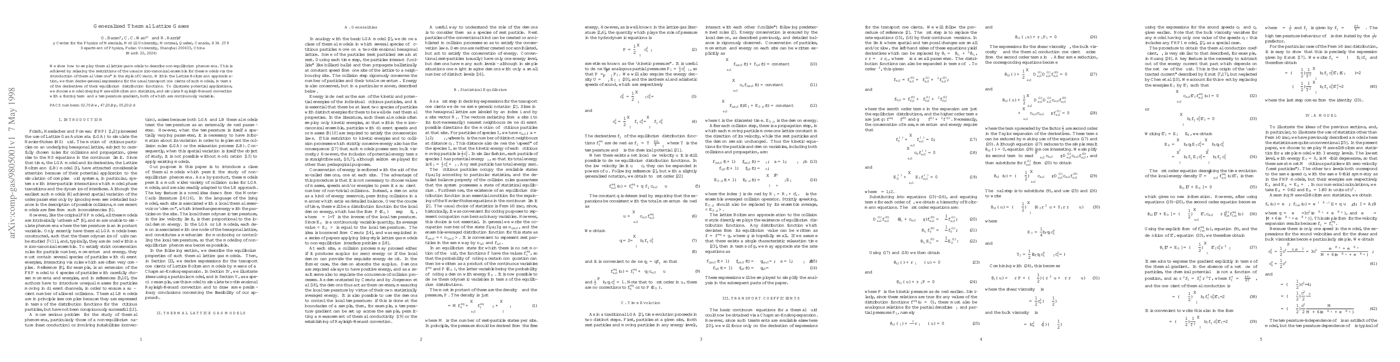 Thumbnail for Generalized Thermal Lattice Gases