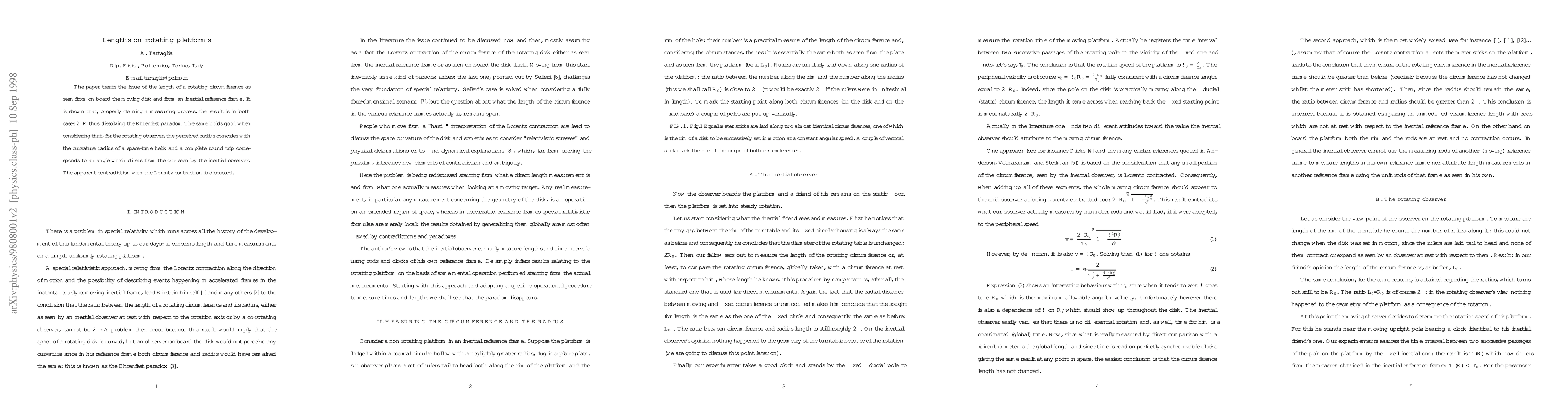 Thumbnail for Lengths on rotating platforms
