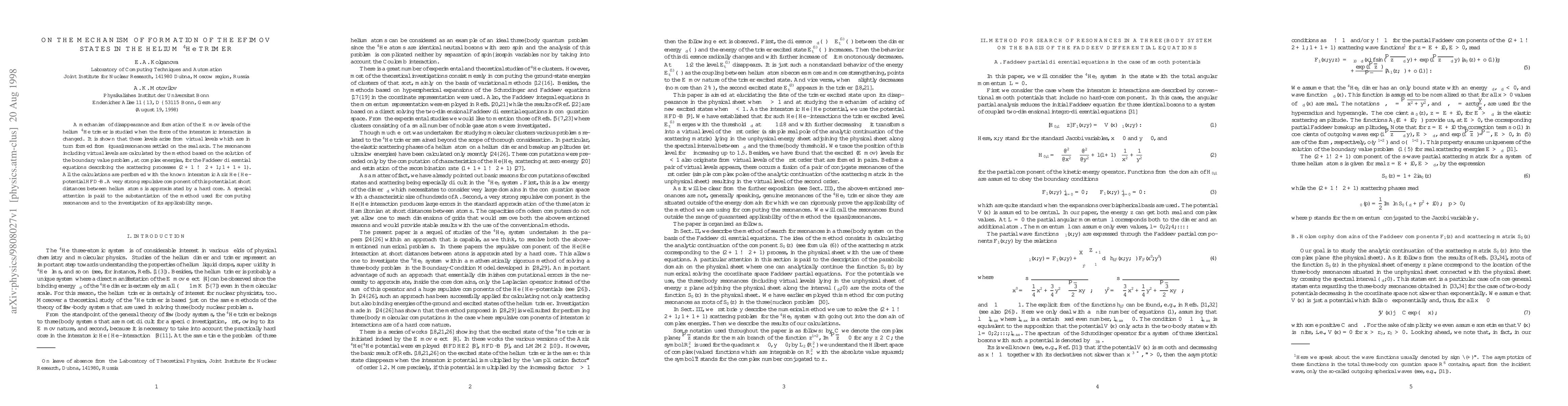 Thumbnail for On the mechanism of formation of the Efimov states in the helium ^4He
  trimer