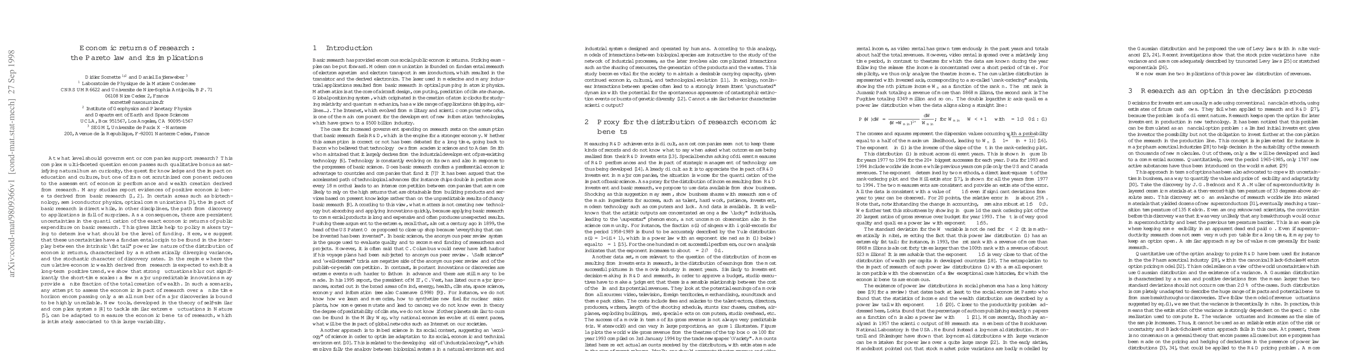 Thumbnail for Economic returns of research: the Pareto law and its implications
