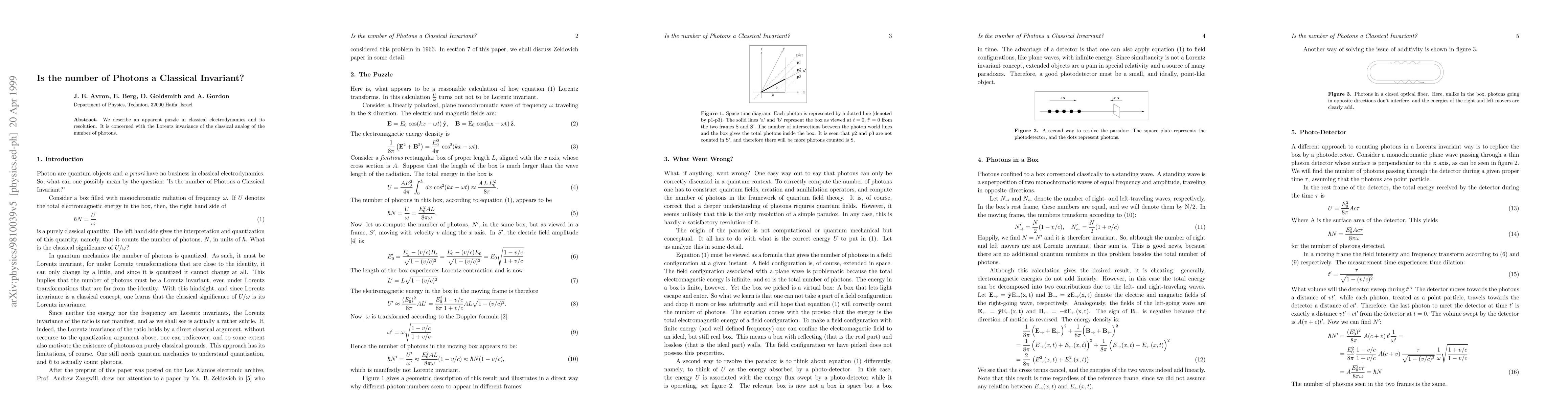 Thumbnail for Is the number of Photons a Classical Invariant?