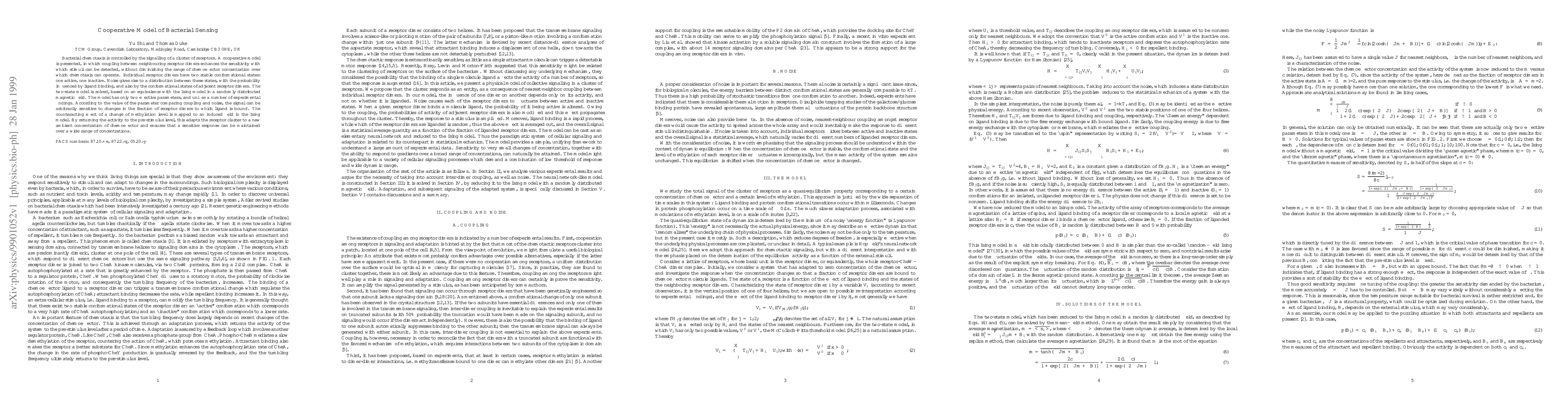 Thumbnail for Cooperative Model of Bacterial Sensing