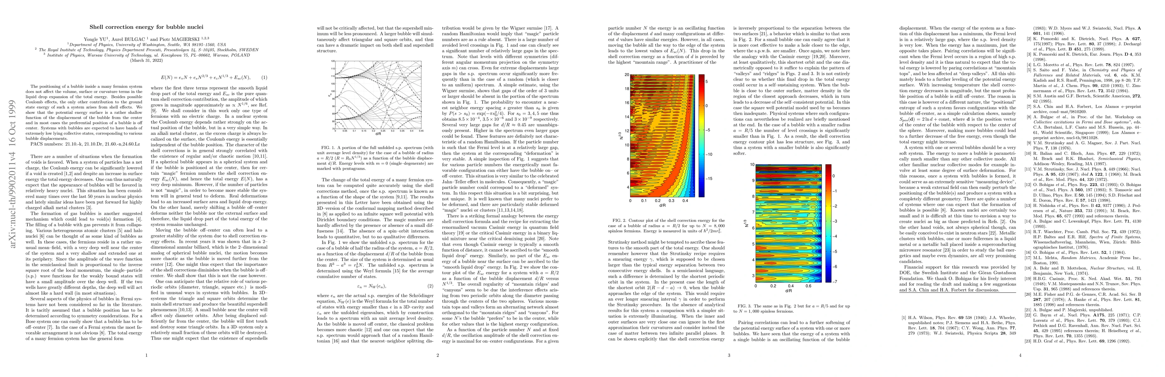 Thumbnail for Shell correction energy for bubble nuclei