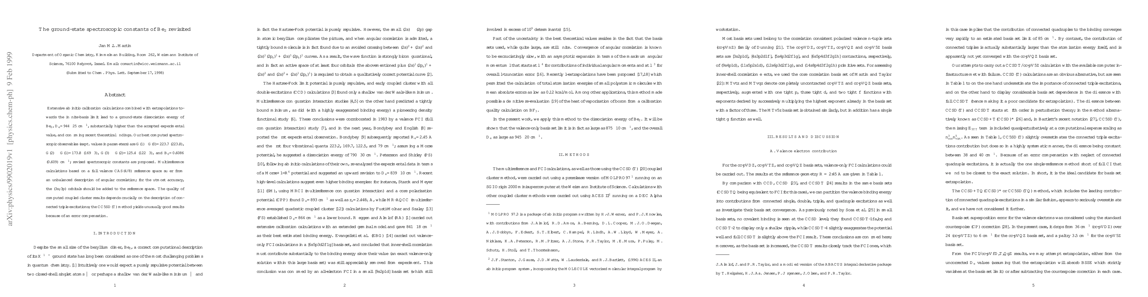 Thumbnail for The ground-state spectroscopic constants of Be_2 revisited
