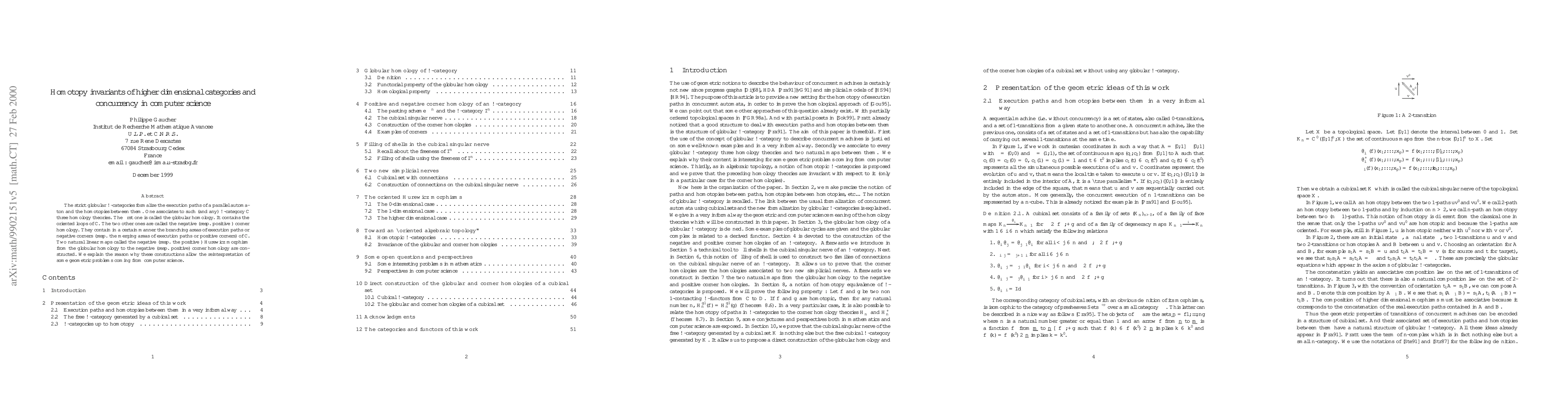 Thumbnail for Homotopy invariants of higher dimensional categories and concurrency in
  computer science