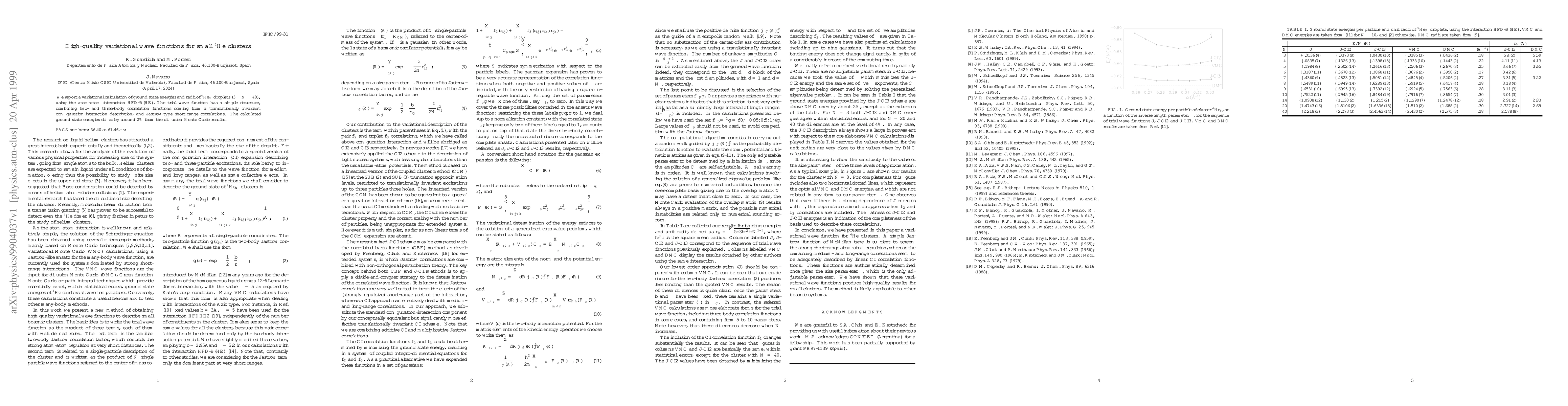 Thumbnail for High-quality variational wave functions for small 4He clusters