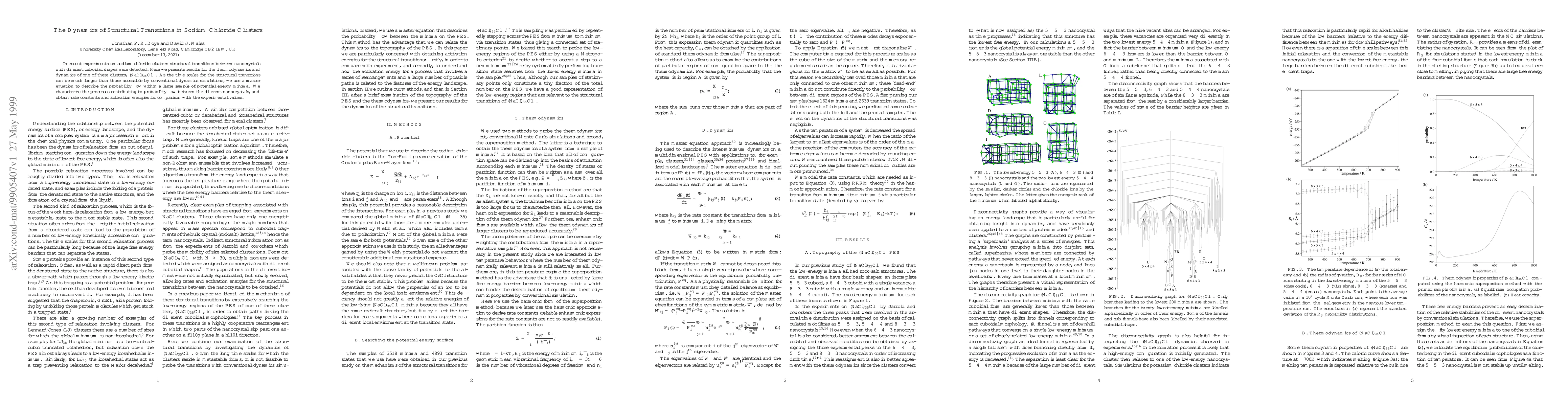 Thumbnail for The Dynamics of Structural Transitions in Sodium Chloride Clusters
