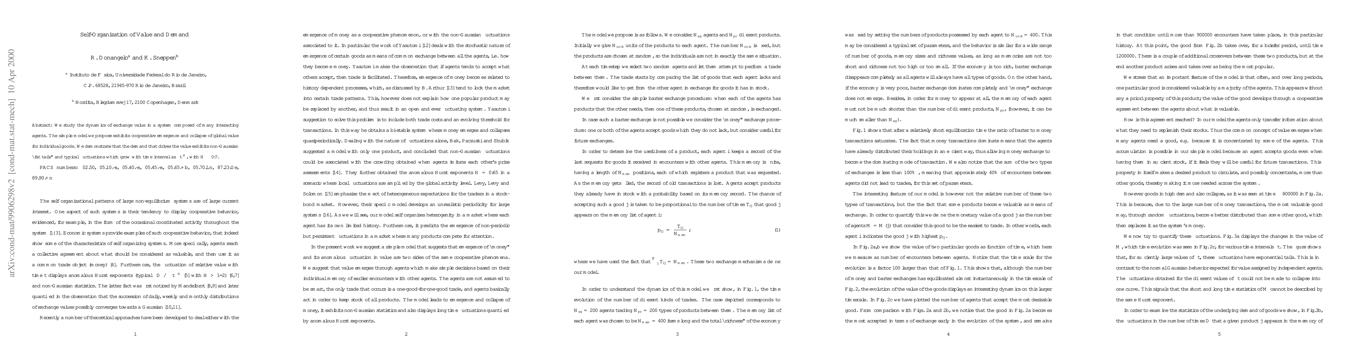 Thumbnail for Self-organization of value and demand
