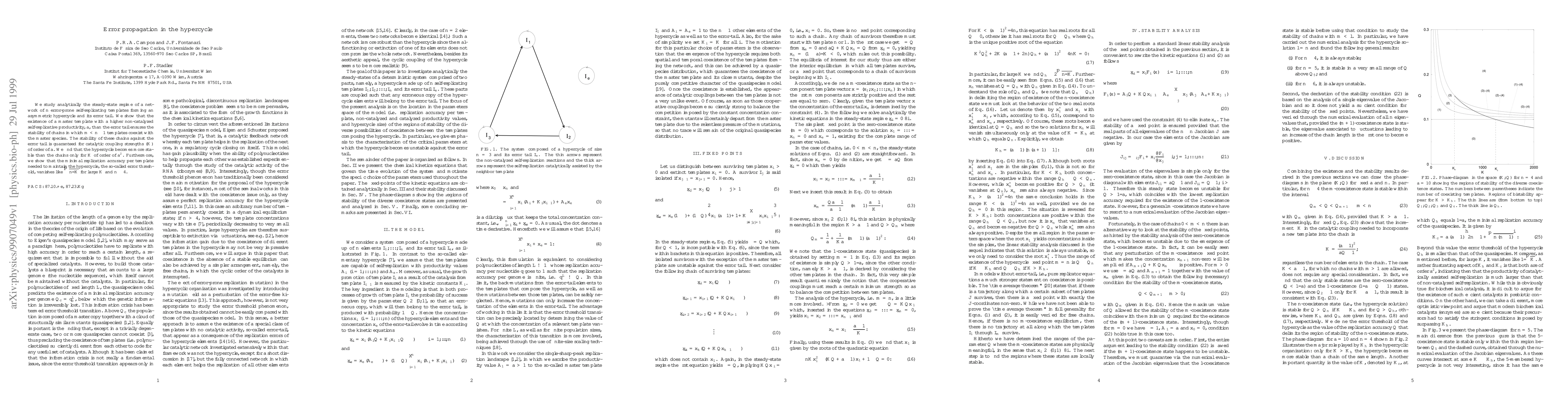 Thumbnail for Error Propagation in the Hypercycle