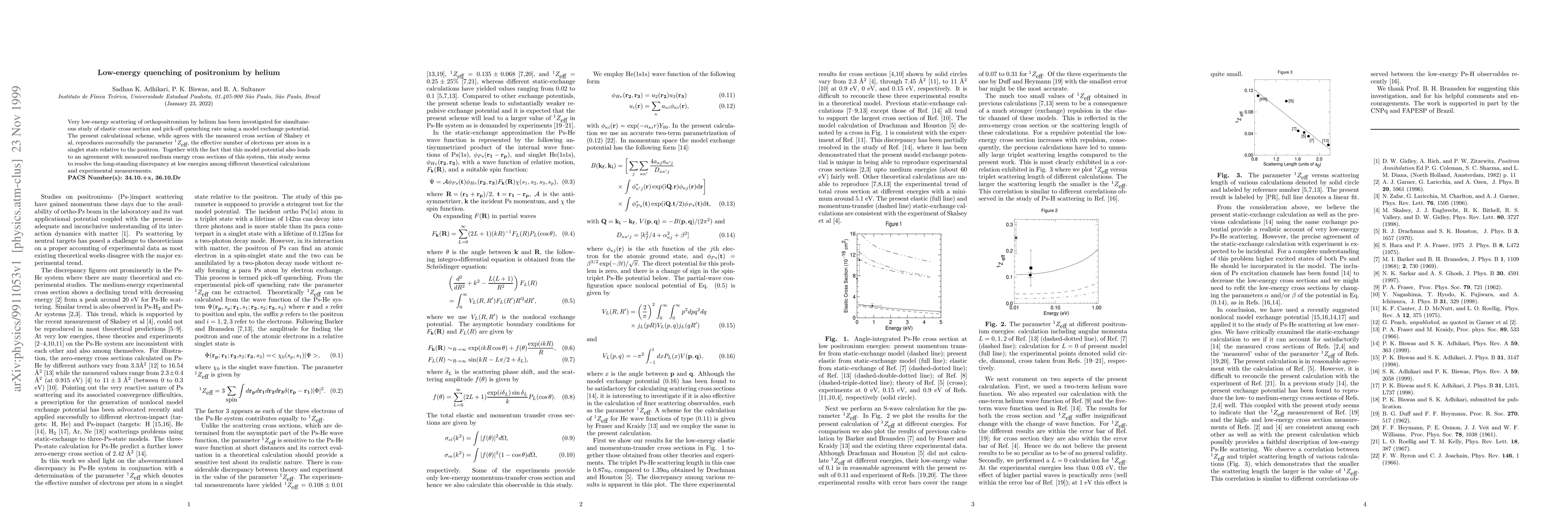 Thumbnail for Low-energy quenching of positronium by helium