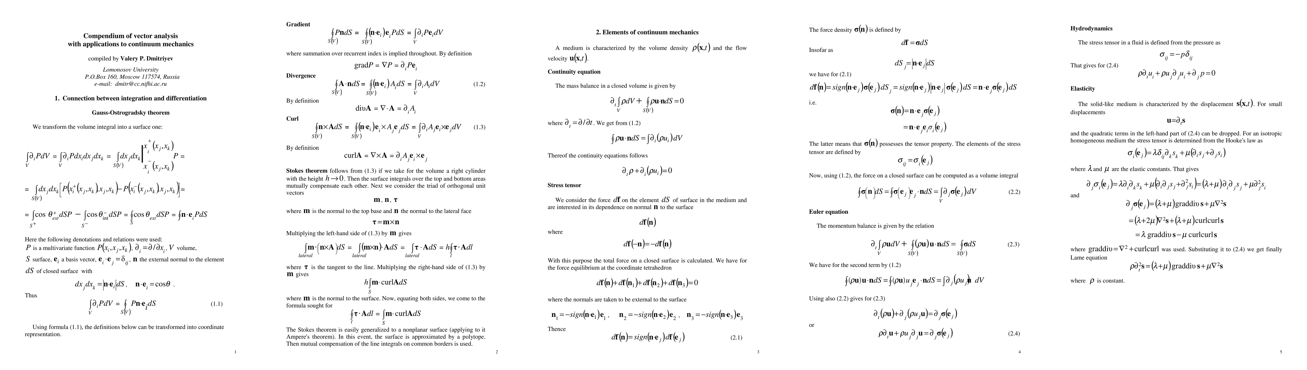 Thumbnail for Compendium of vector analysis with applications to continuum mechanics