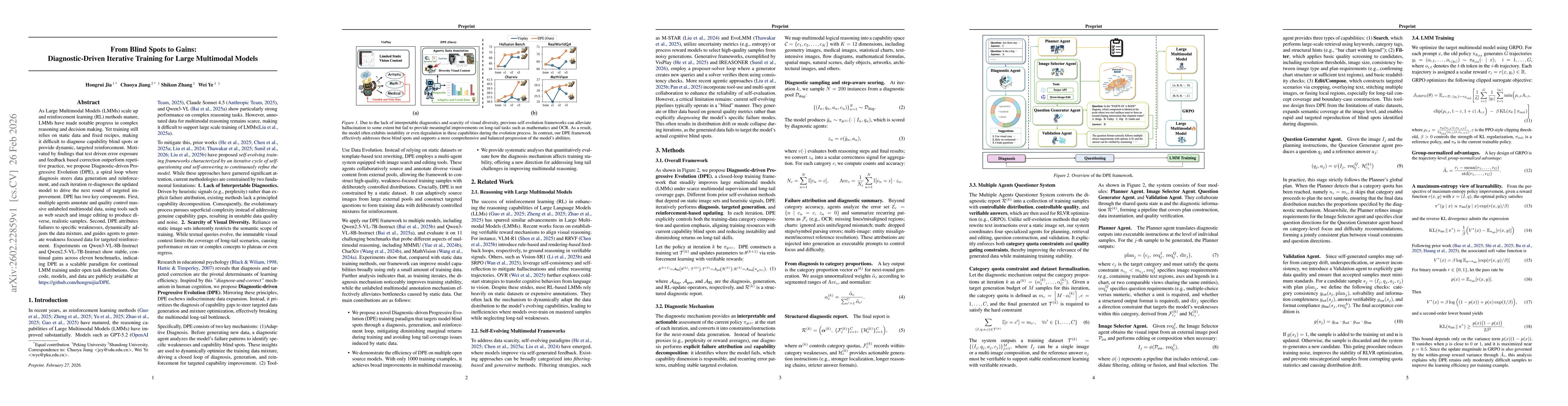 Thumbnail for From Blind Spots to Gains: Diagnostic-Driven Iterative Training for Large Multimodal Models