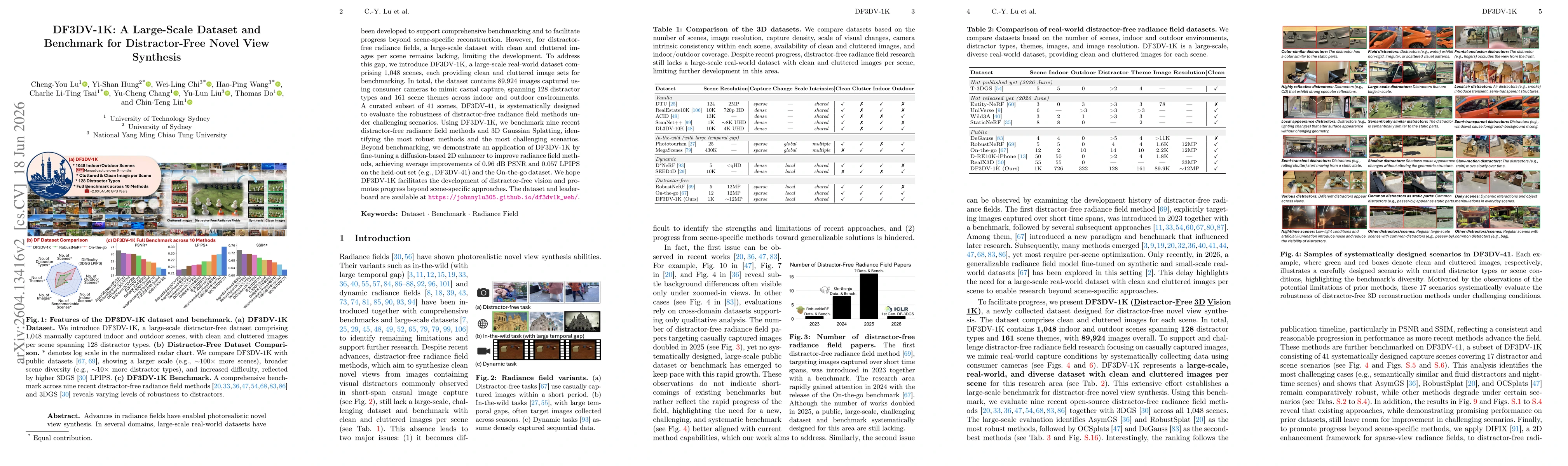 Thumbnail for DF3DV-1K: A Large-Scale Dataset and Benchmark for Distractor-Free Novel View Synthesis