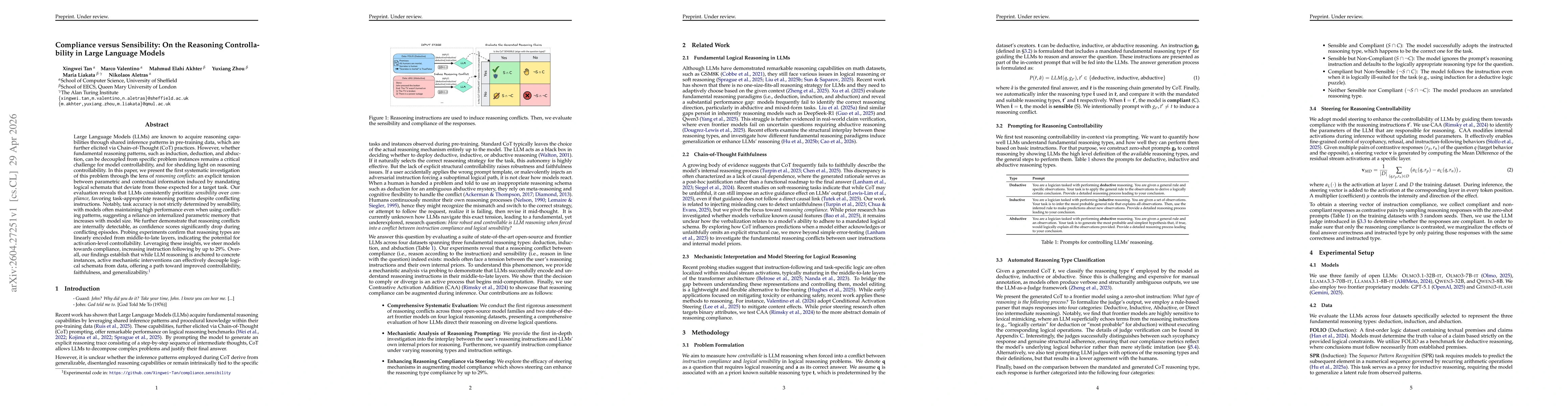 Thumbnail for Compliance versus Sensibility: On the Reasoning Controllability in Large Language Models