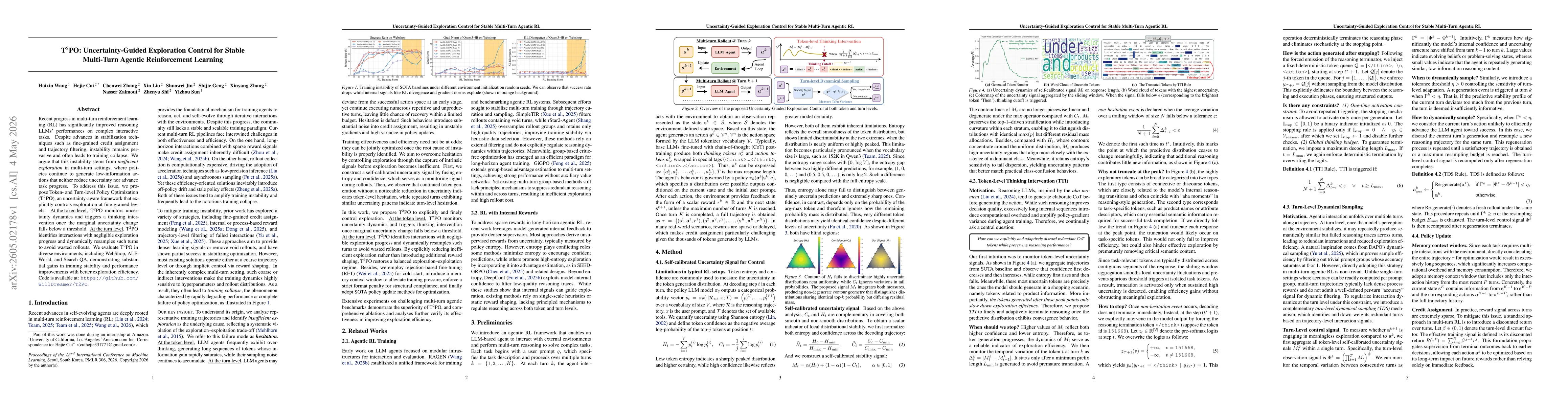 Thumbnail for T^2PO: Uncertainty-Guided Exploration Control for Stable Multi-Turn Agentic Reinforcement Learning