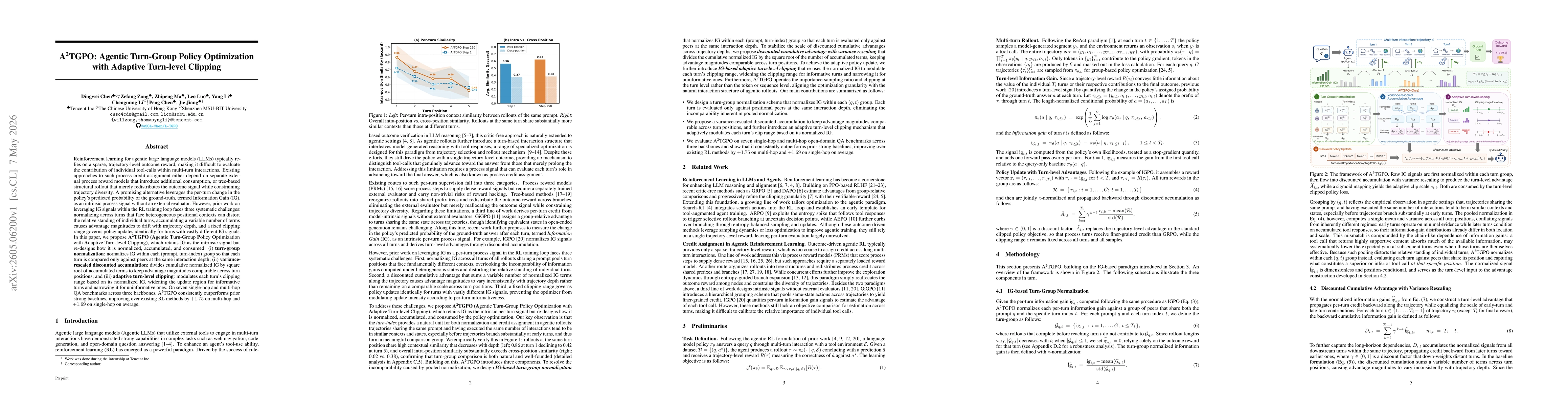 Thumbnail for A^2TGPO: Agentic Turn-Group Policy Optimization with Adaptive Turn-level Clipping