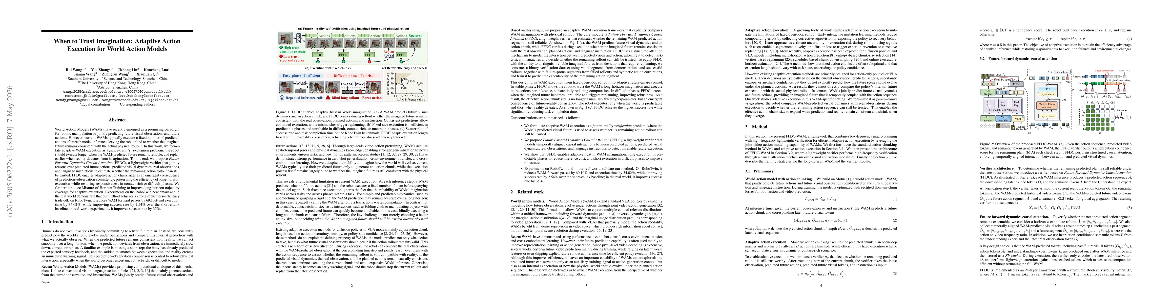 Thumbnail for When to Trust Imagination: Adaptive Action Execution for World Action Models