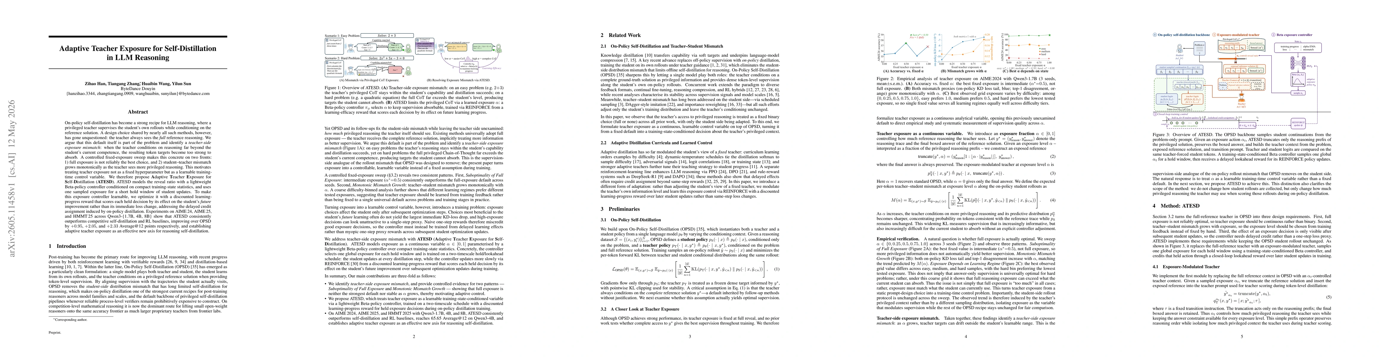 Thumbnail for Adaptive Teacher Exposure for Self-Distillation in LLM Reasoning