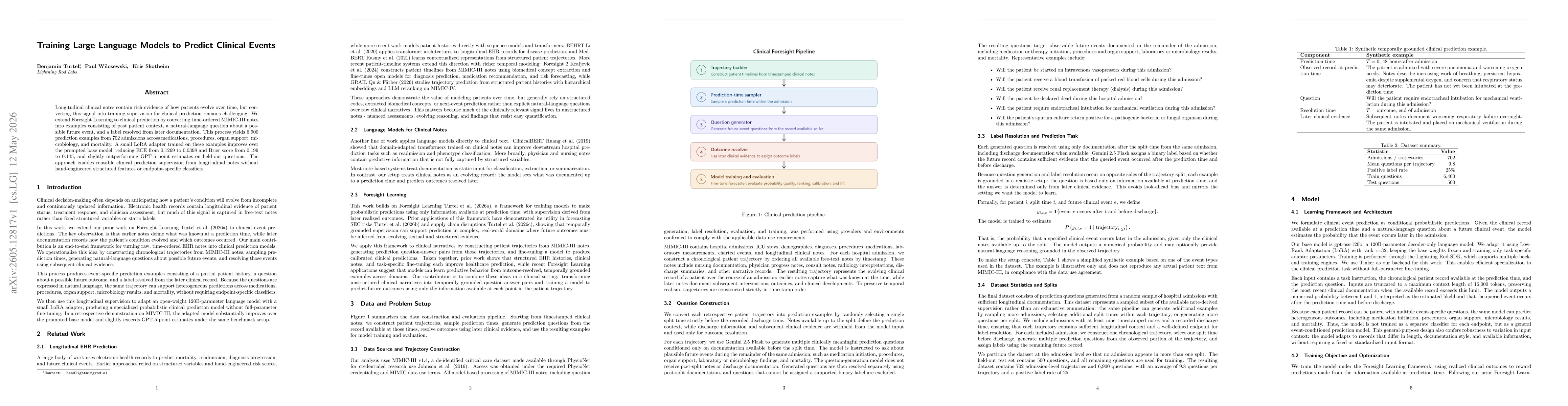 Thumbnail for Training Large Language Models to Predict Clinical Events