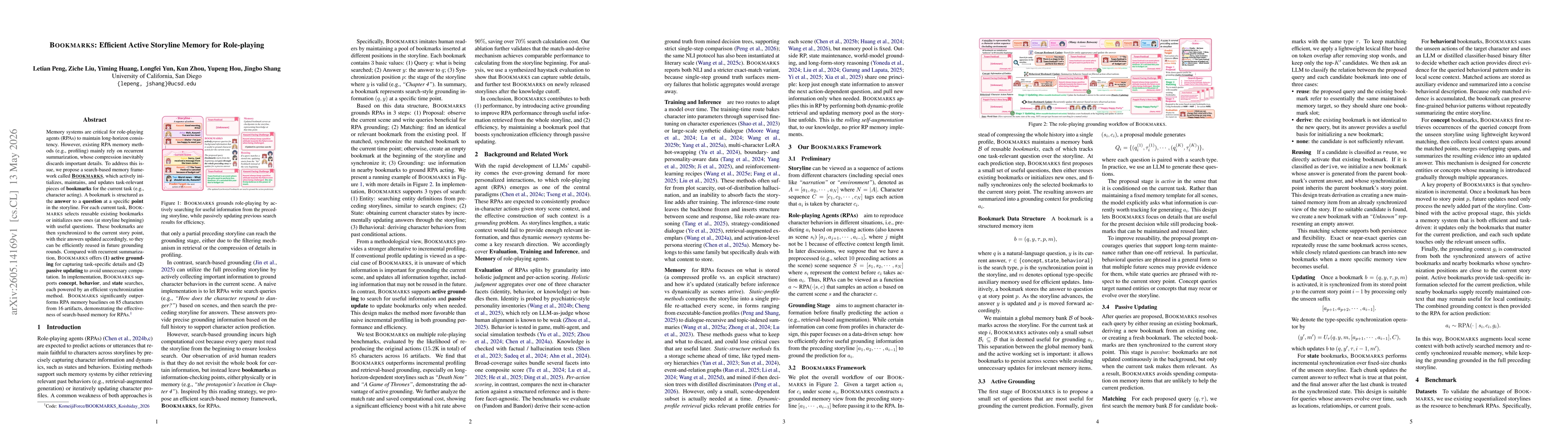 Thumbnail for BOOKMARKS: Efficient Active Storyline Memory for Role-playing
