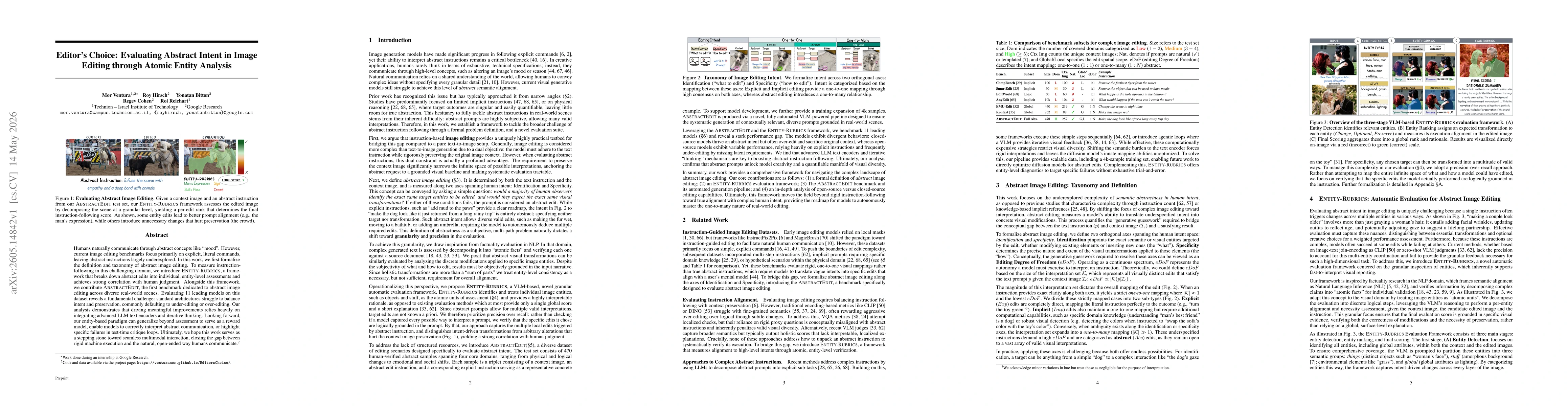 Thumbnail for Editor's Choice: Evaluating Abstract Intent in Image Editing through Atomic Entity Analysis