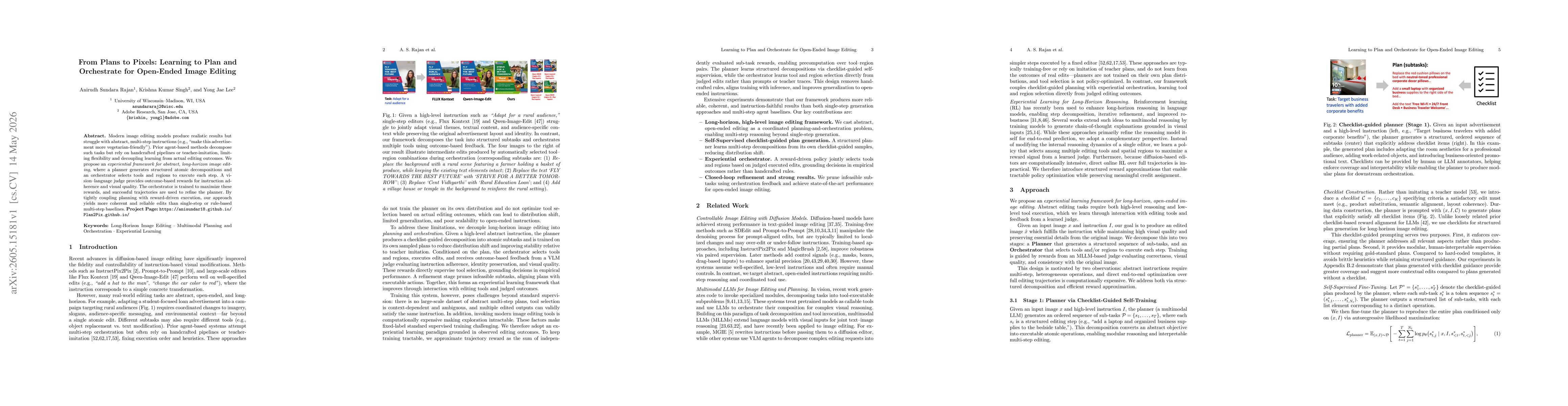 Thumbnail for From Plans to Pixels: Learning to Plan and Orchestrate for Open-Ended Image Editing