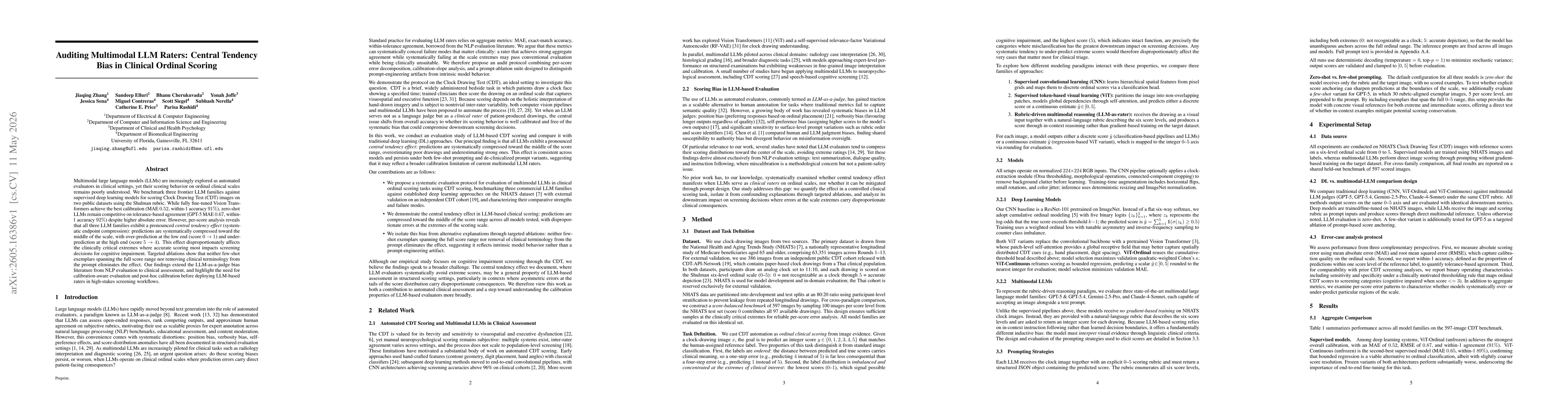 Thumbnail for Auditing Multimodal LLM Raters: Central Tendency Bias in Clinical Ordinal Scoring