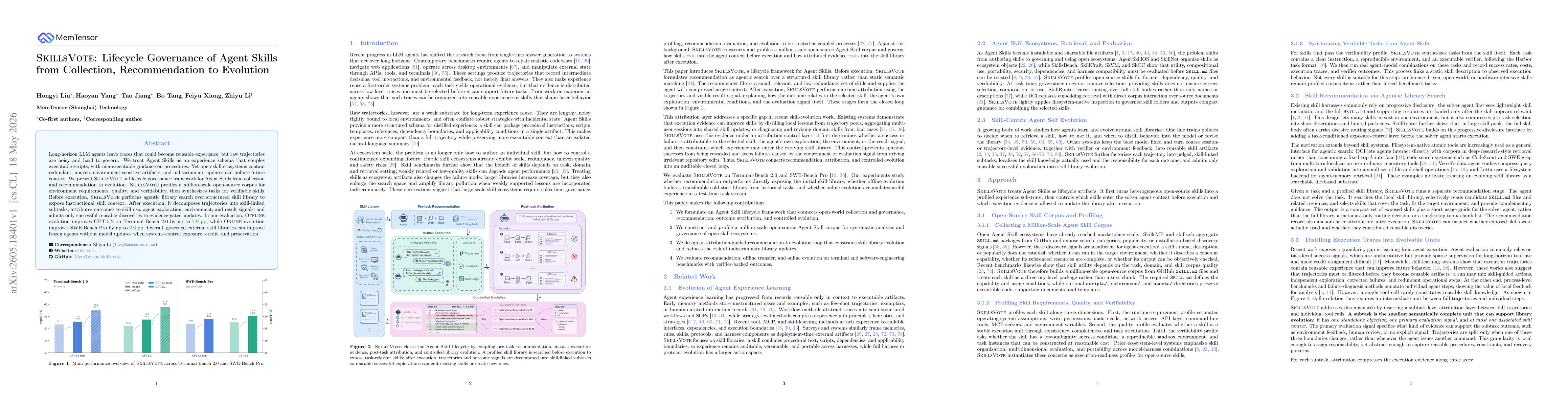 Thumbnail for SkillsVote: Lifecycle Governance of Agent Skills from Collection, Recommendation to Evolution