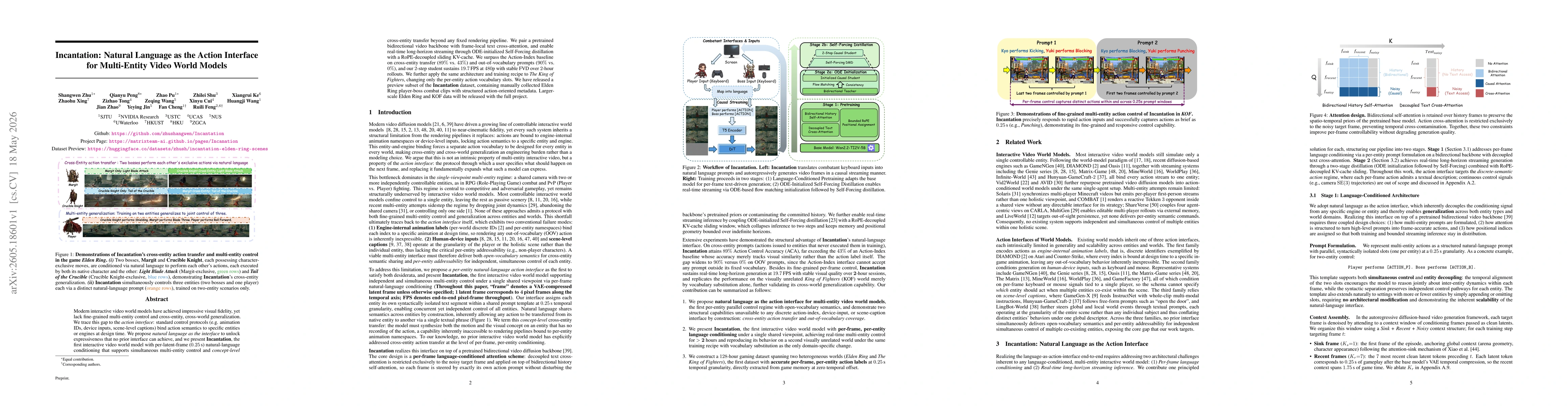 Thumbnail for Incantation: Natural Language as the Action Interface for Multi-Entity Video World Models