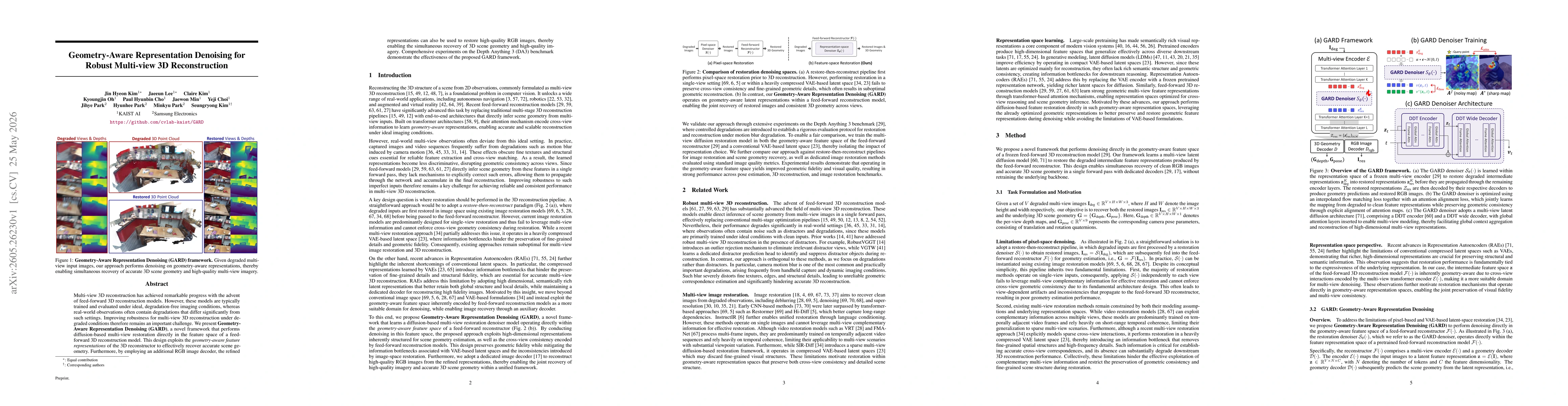 Thumbnail for Geometry-Aware Representation Denoising for Robust Multi-view 3D Reconstruction