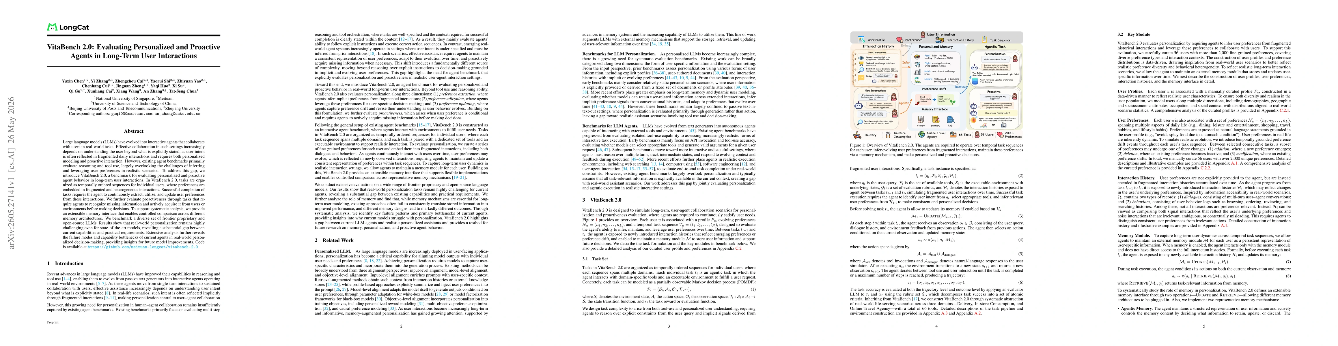Thumbnail for VitaBench 2.0: Evaluating Personalized and Proactive Agents in Long-Term User Interactions