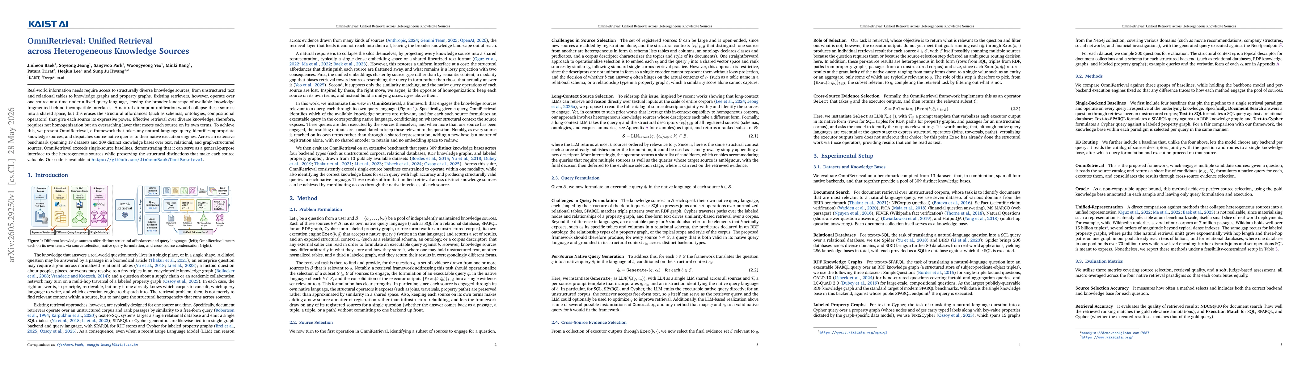 Thumbnail for OmniRetrieval: Unified Retrieval across Heterogeneous Knowledge Sources
